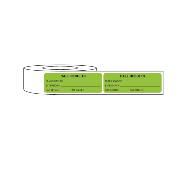 Nevs CALL RESULTS Film shown to/Ext#/RAD Intls/Time1"x2-15/16" Fl.Gr. w/blk L-0504 - main
